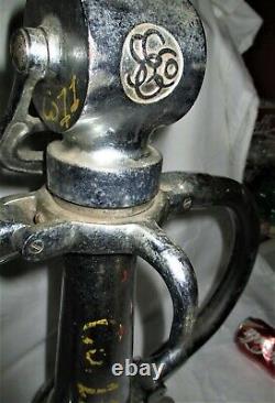 Antique Industrial Chrome Cast Iron Steampunk Fireman Hose Nozzle Art Fire Lamp