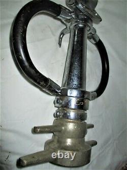 Antique Industrial Chrome Cast Iron Steampunk Fireman Hose Nozzle Art Fire Lamp