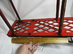 Antique JNO. C. N. Guibert Fire Hose Holder withWall Mount Fireman 1884 Red 27.5