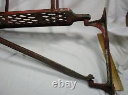 Antique JNO. C. N. Guibert Fire Hose Holder withWall Mount Fireman 1884 Red 27.5