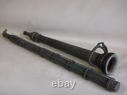Antique Japanese TAISHO Era Copper Fire Hose Nozzle (Kensaki) Set of 2 Nozzles
