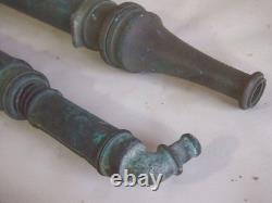 Antique Japanese TAISHO Era Copper Fire Hose Nozzle (Kensaki) Set of 2 Nozzles