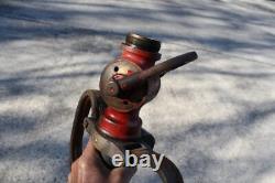 Antique La France Hyflo Leather Strap Fire Engine Nozzle Brass Unrestored