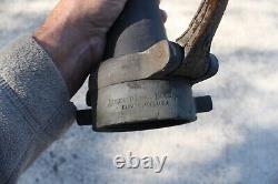 Antique La France Hyflo Leather Strap Fire Engine Nozzle Brass Unrestored