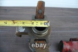 Antique La France Hyflo Leather Strap Fire Engine Nozzle Brass Unrestored
