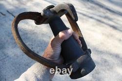 Antique La France Hyflo Leather Strap Fire Engine Nozzle Brass Unrestored