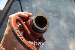 Antique La France Hyflo Leather Strap Fire Engine Nozzle Brass Unrestored