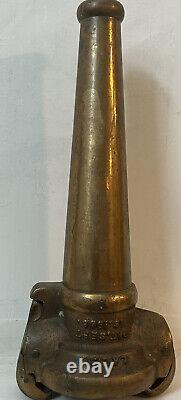 Antique Lally 13 Inch Brass Fire Fighter's Hose Nozzle