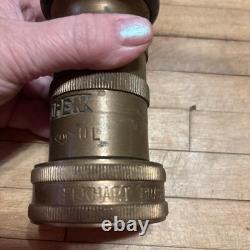 Antique Large Elkhart Brass Fire Hose Nozzle Manufactured By Elkhart Brass