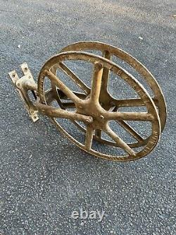 Antique NYC Fire Hose Wheel withBracket Smith & Gulbert
