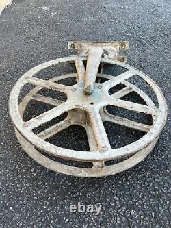 Antique NYC Fire Hose Wheel withBracket Smith & Gulbert