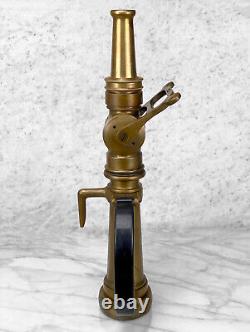 Antique NY Fire Fighter Brass Fireman Hose Nozzle