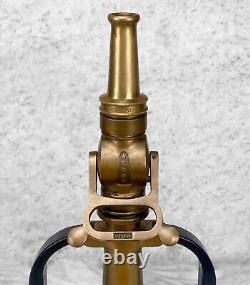 Antique NY Fire Fighter Brass Fireman Hose Nozzle