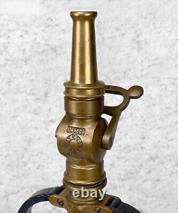 Antique NY Fire Fighter Brass Fireman Hose Nozzle