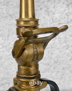 Antique NY Fire Fighter Brass Fireman Hose Nozzle