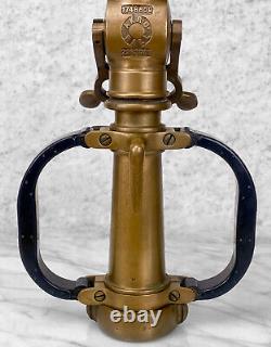 Antique NY Fire Fighter Brass Fireman Hose Nozzle