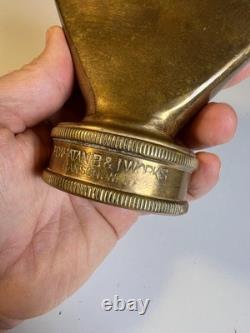 Antique Powhatan Brass Works Fire Hose Nozzle Reducer Ranson West Virginia c1910