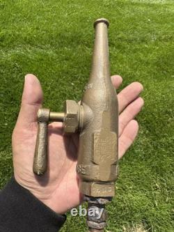 Antique Pyrene High Pressure Fireman's Brass Nozzle Fire Vtg Extinguisher Newark