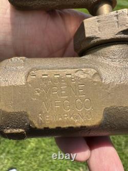 Antique Pyrene High Pressure Fireman's Brass Nozzle Fire Vtg Extinguisher Newark