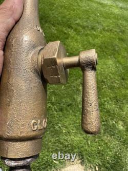 Antique Pyrene High Pressure Fireman's Brass Nozzle Fire Vtg Extinguisher Newark