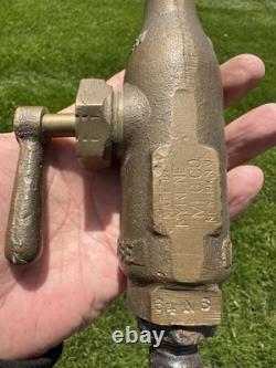 Antique Pyrene High Pressure Fireman's Brass Nozzle Fire Vtg Extinguisher Newark