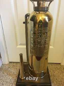 Antique Randolph Fire Extinguisher / Soda Acid / Solid Brass Fire Hose Nozzle