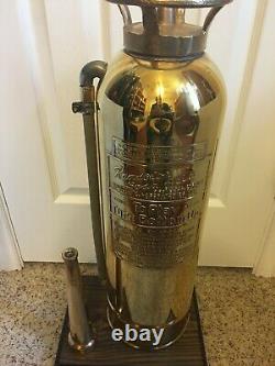 Antique Randolph Fire Extinguisher / Soda Acid / Solid Brass Fire Hose Nozzle