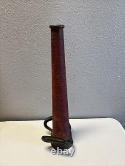 Antique Red Woven Brass Master Fire Stream Nozzle Firefighter Memorabilia 18 in