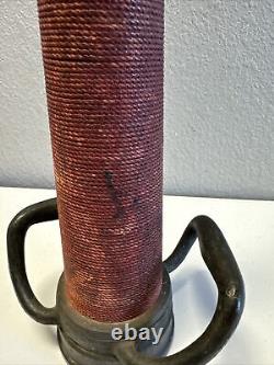 Antique Red Woven Brass Master Fire Stream Nozzle Firefighter Memorabilia 18 in