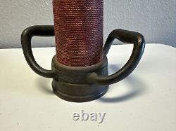 Antique Red Woven Brass Master Fire Stream Nozzle Firefighter Memorabilia 18 in