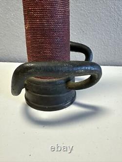 Antique Red Woven Brass Master Fire Stream Nozzle Firefighter Memorabilia 18 in