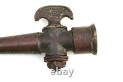 Antique Small Brass Fireman Firefighting Fire Hose Nozzle with Petcock Valve