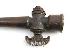 Antique Small Brass Fireman Firefighting Fire Hose Nozzle with Petcock Valve
