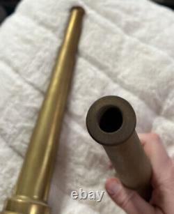 Antique Solid Brass 12 Long Fire Fighting Hose Nozzle Tip Firefighter Tool