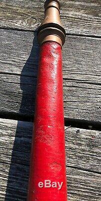 Antique Solid Brass 30 Fire Hose Nozzle Playpipe Firefighting Newburyport MA