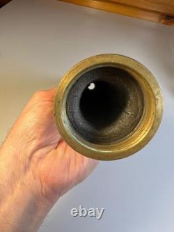 Antique Solid Brass Fire Hose Nozzle Early Firefighter Equipment 10 1/8