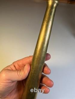 Antique Solid Brass Fire Hose Nozzle Early Firefighter Equipment 10 1/8