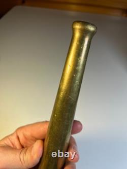 Antique Solid Brass Fire Hose Nozzle Early Firefighter Equipment 10 1/8