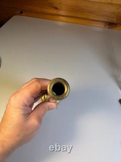 Antique Solid Brass Fire Hose Nozzle Early Firefighter Equipment 10 1/8