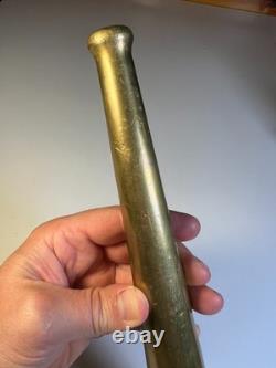 Antique Solid Brass Fire Hose Nozzle Early Firefighter Equipment 10 1/8