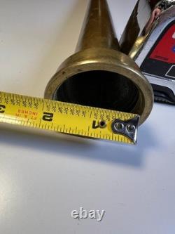 Antique Solid Brass Fire Hose Nozzle Early Firefighter Equipment 10 1/8