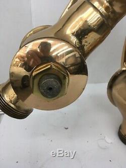 Antique Solid Brass Three-Way Manifold For Fire Hose