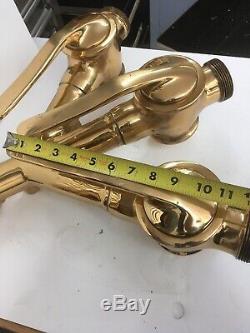 Antique Solid Brass Three-Way Manifold For Fire Hose