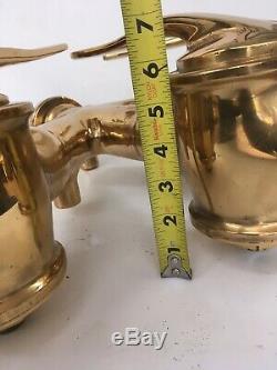 Antique Solid Brass Three-Way Manifold For Fire Hose