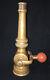 Antique The General Fire Truck Corp Heavy Brass Fire Hose Nozzle With Red Knob