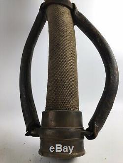 Antique U. S. R. CO. Fire Hose / Nozzle 31 1/2 10146