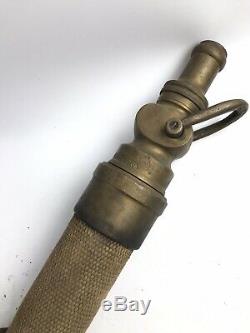 Antique U. S. R. CO. Fire Hose / Nozzle 31 1/2 10146