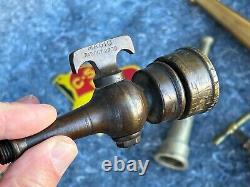 Antique & Vintage Brass Hose Nozzles & Fire Fighting Item Collection