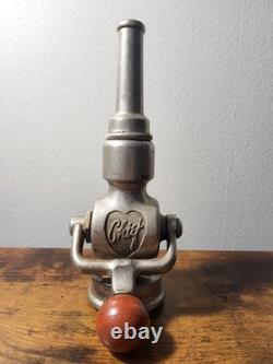 Antique Vintage Elkhart Brass Chief Firefighter Firefighting Hose Nozzle With Ball