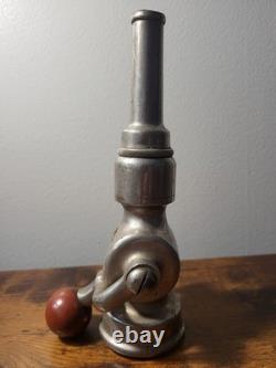 Antique Vintage Elkhart Brass Chief Firefighter Firefighting Hose Nozzle With Ball